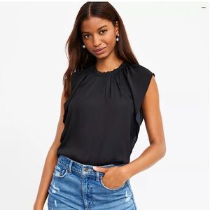 NWT LOFT flutter sleeve shell tank top satin